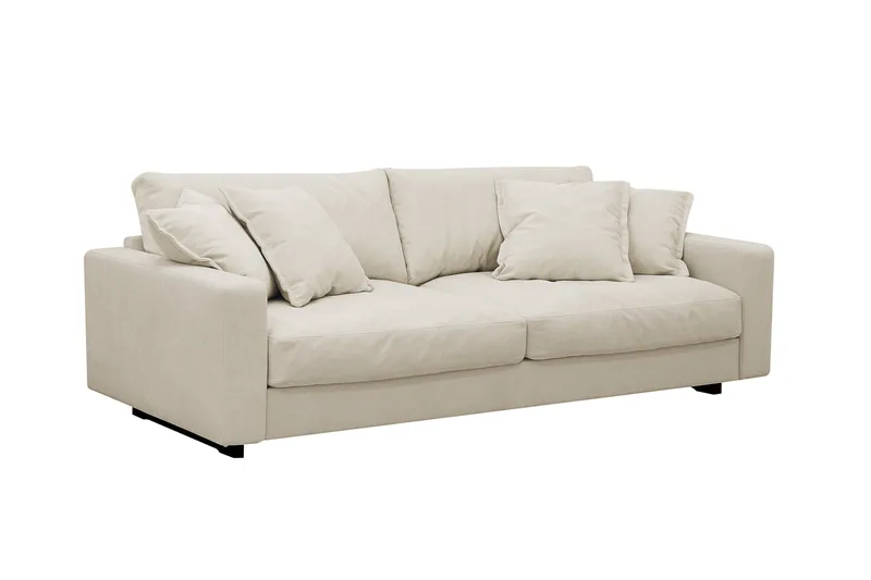 Valencia Soffgrupp Extra Djup 3-sits Soffa + Fåtölj i Chenille - Beige - Möbler - Vardagsrum - Soffgrupper