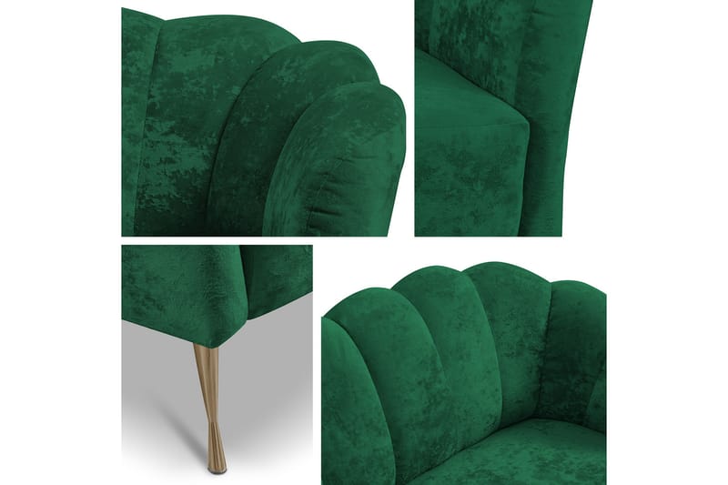 VELAL 3-sits Soffgrupp Sammet/Blå - Möbler - Vardagsrum - Soffgrupper