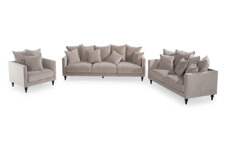 VERMERUD Soffgrupp Sammet Beige - Soffgrupp 3 2 1 - Soffgrupper