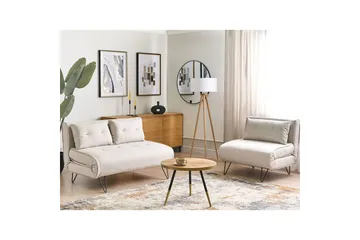 Soffgrupp Vestfold Beige/svart, Polyester - Beige/svart, Polyester - Möbler - Vardagsrum - Soffgrupper