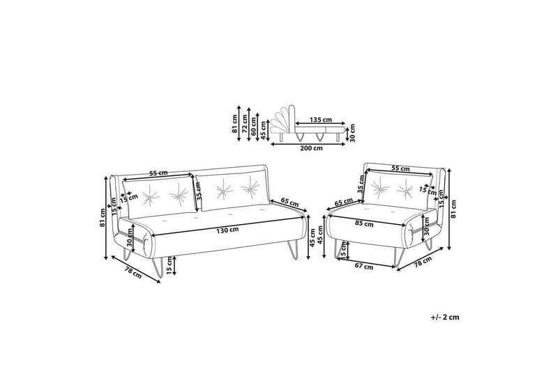 Soffgrupp Vestfold Grå/svart, Polyester - Grå/svart, Polyester - Möbler - Vardagsrum - Soffgrupper
