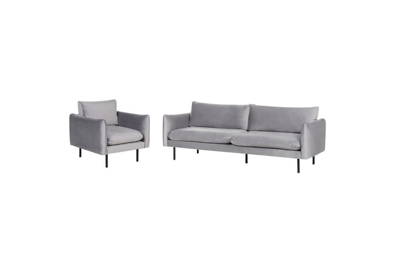 Soffgrupp Vinterbro Grå/svart, Sammet, Grå/svart, Sammet