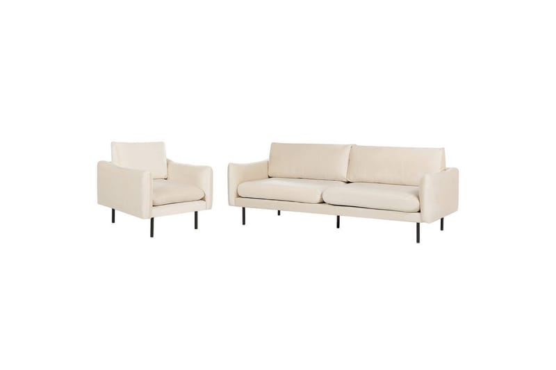Soffgrupp Vinterbro Ljusbeige/svart, Sammet, Ljusbeige/svart, Sammet