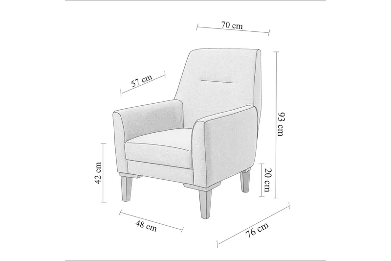 Wyong Soffgrupp 3-sits Soffa + Fåtölj - Antracit - Möbler - Vardagsrum - Soffgrupper