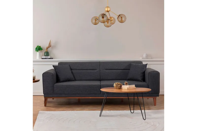 Wyong Soffgrupp 3-sits Soffa + Fåtölj - Antracit - Möbler - Vardagsrum - Soffgrupper