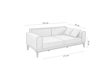 Wyong Soffgrupp 3-sits Soffa + Fåtölj - Grå - Möbler - Vardagsrum - Soffgrupper