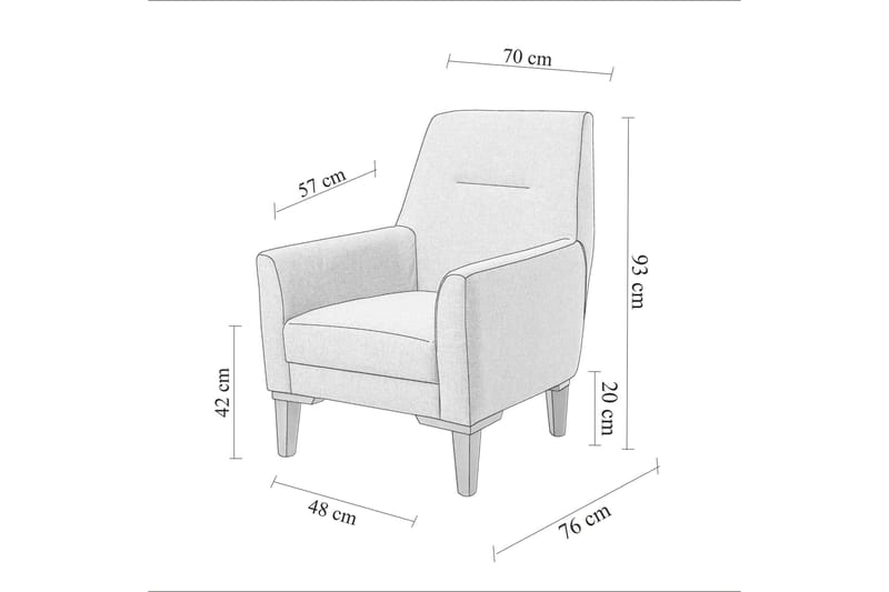 Wyong Soffgrupp 3-sits Soffa + Fåtölj - Mörkblå - Möbler - Vardagsrum - Soffgrupper
