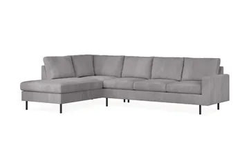 Peppe 4-sits Vänstervänd L-formad Schäslongsoffa i Manchester - Mörkgrå - Möbler - Vardagsrum - Soffor - Divansoffa & schäslong