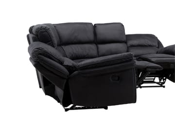 Saranda 5-sits L-formad Hörnsoffa med Recliner i Konstläder - Svart - Möbler - Vardagsrum - Soffor - Reclinersoffor & Biosoffor