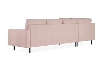 Peppe 4-sits Vänstervänd L-formad Schäslongsoffa i Manchester - Rosa - Möbler - Vardagsrum - Soffor - Divansoffa & schäslong
