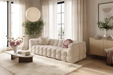Elise 4-sits Bubblig Soffa - Beige - Möbler - Vardagsrum - Soffor - 3-sits soffor