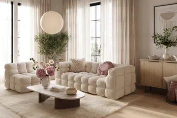 Elise 3-sits Bubblig Soffa - Beige - Möbler - Vardagsrum - Soffor - 3-sits soffor