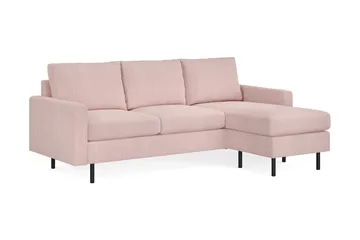 Peppe 3-sits Vändbar L-formad Divansoffa i Manchester - Rosa - Möbler - Vardagsrum - Soffor - Divansoffa & schäslong