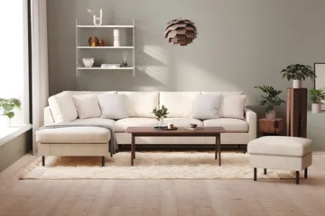 Peppe 4-sits Vänstervänd L-formad Schäslongsoffa i Manchester - Beige - Möbler - Vardagsrum - Soffor - Divansoffa & schäslong