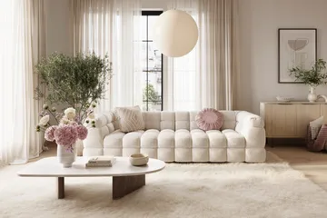 Elise 4-sits Bubblig Soffa - Beige - Möbler - Vardagsrum - Soffor - 3-sits soffor
