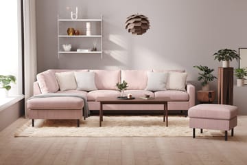 Peppe 4-sits Vänstervänd L-formad Schäslongsoffa i Manchester - Rosa - Möbler - Vardagsrum - Soffor - Divansoffa & schäslong