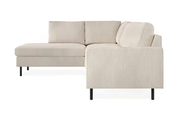 Peppe 4-sits Vänstervänd L-formad Schäslongsoffa i Manchester - Beige - Möbler - Vardagsrum - Soffor - Divansoffa & schäslong