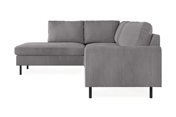 Peppe 4-sits Vänstervänd L-formad Schäslongsoffa i Manchester - Mörkgrå - Möbler - Vardagsrum - Soffor - Divansoffa & schäslong