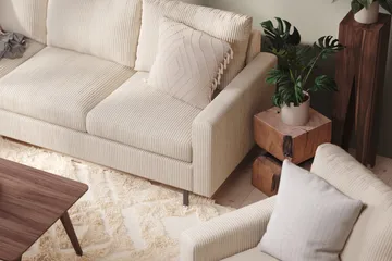 Peppe 4-sits Vänstervänd L-formad Schäslongsoffa i Manchester - Beige - Möbler - Vardagsrum - Soffor - Divansoffa & schäslong