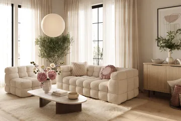 Elise 3-sits Bubblig Soffa - Beige - Möbler - Vardagsrum - Soffor - 3-sits soffor