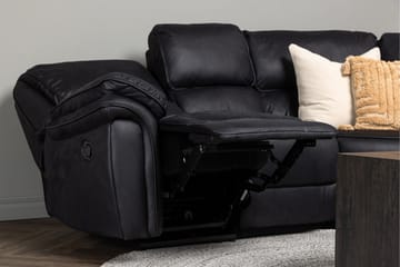 Saranda 5-sits L-formad Hörnsoffa med Recliner i Konstläder - Svart - Möbler - Vardagsrum - Soffor - Reclinersoffor & Biosoffor