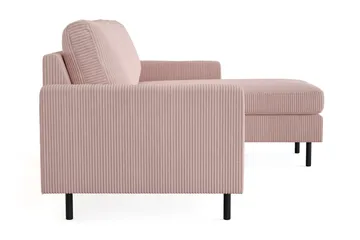 Peppe 3-sits Vändbar L-formad Divansoffa i Manchester - Rosa - Möbler - Vardagsrum - Soffor - Divansoffa & schäslong