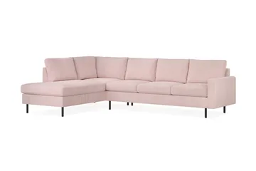 Peppe 4-sits Vänstervänd L-formad Schäslongsoffa i Manchester - Rosa - Möbler - Vardagsrum - Soffor - Divansoffa & schäslong
