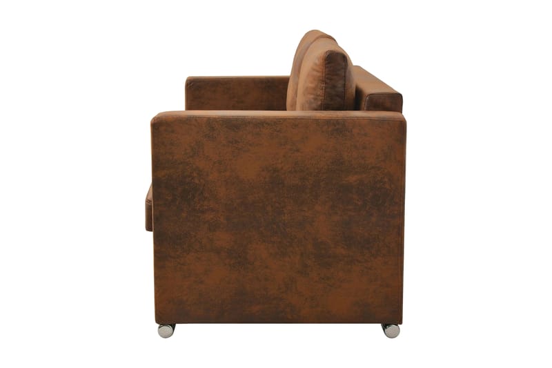 2-sitssoffa 137x73x82 cm i fuskmocka - Brun - Möbler - Vardagsrum - Soffor - 2-sits soffor