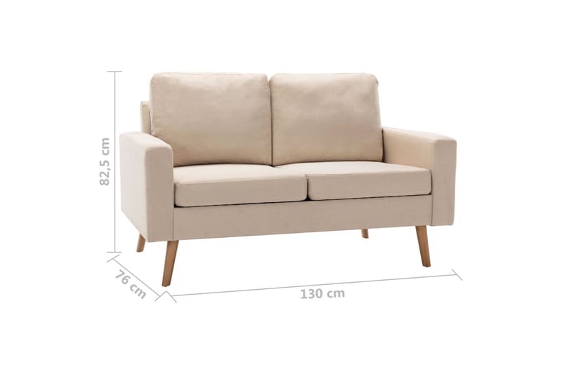2-sitssoffa gräddvit tyg - Vit - Möbler - Vardagsrum - Soffor - 2-sits soffor