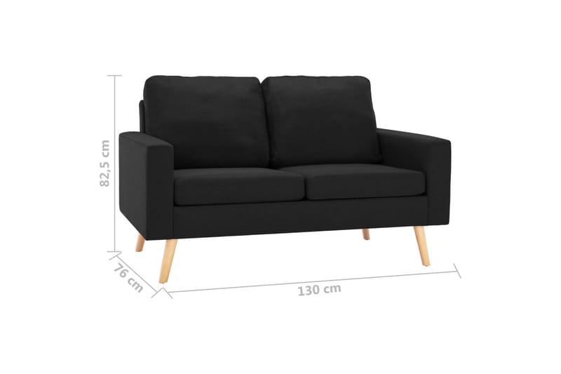 2-sitssoffa svart tyg - Svart - 2-sits soffor