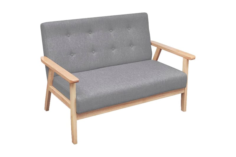 2-sitssoffa tyg ljusgrå - Grå - Möbler - Vardagsrum - Soffor - 2-sits soffor