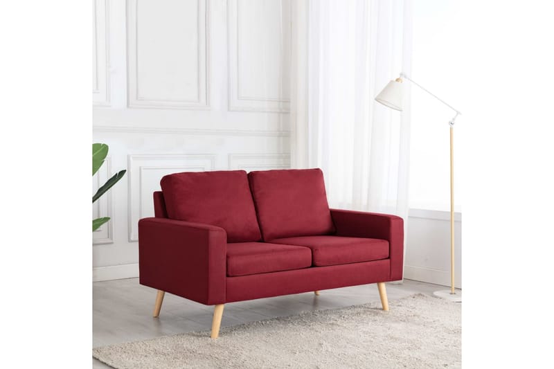 2-sitssoffa vinröd tyg - Röd - Möbler - Vardagsrum - Soffor - 2-sits soffor