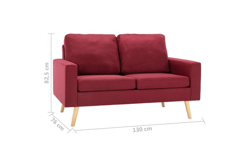 2-sitssoffa vinröd tyg - Röd - Möbler - Vardagsrum - Soffor - 2-sits soffor