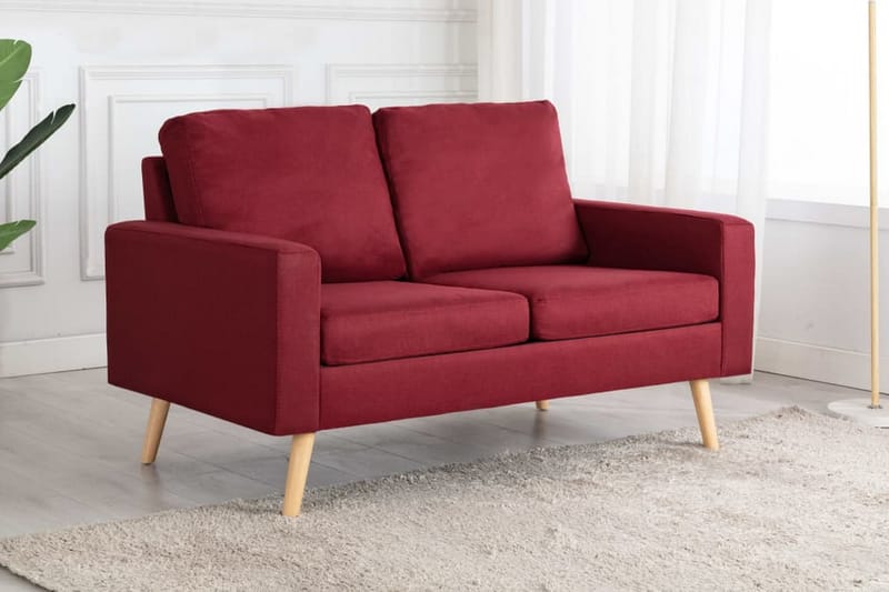 2-sitssoffa vinröd tyg - Röd - Möbler - Vardagsrum - Soffor - 2-sits soffor