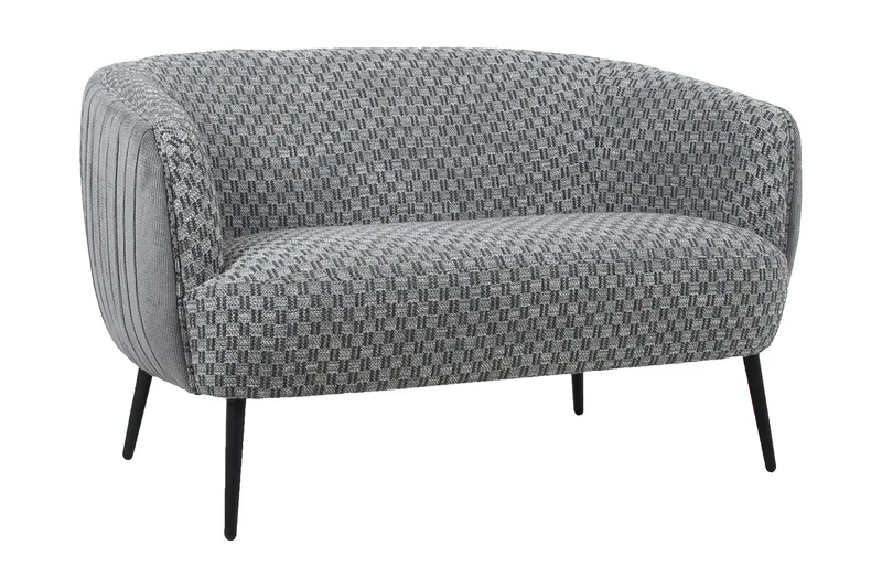 Accent 2-sits Djup Soffa i Tyg med Metallben - Grå - Möbler - Vardagsrum - Soffor - 2-sits soffor