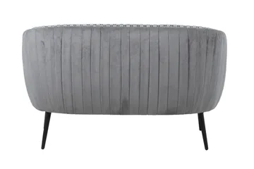 Accent 2-sits Djup Soffa i Tyg med Metallben - Grå - Möbler - Vardagsrum - Soffor - 2-sits soffor