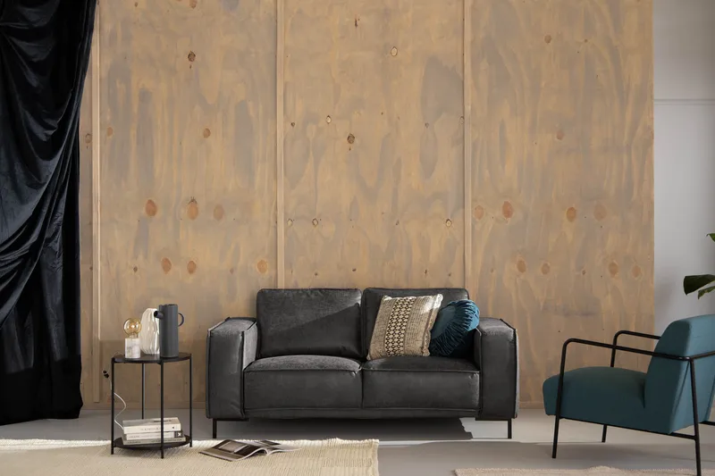 Akron 2-sits Soffa Bondedläder - Mörkgrå - Möbler - Vardagsrum - Soffor - 2-sits soffor