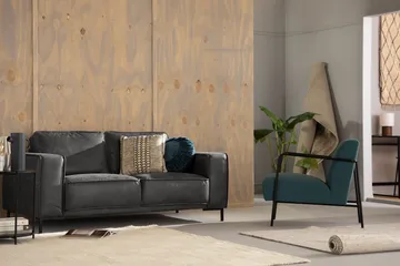 Akron 2-sits Soffa Bondedläder - Mörkgrå - Möbler - Vardagsrum - Soffor - 2-sits soffor