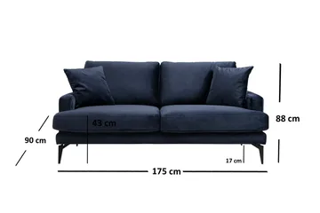 Andary 2-Sits Soffa - Blå - Möbler - Vardagsrum - Soffor - 2-sits soffor