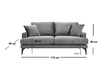 Andary 2-Sits Soffa - Grå - Möbler - Vardagsrum - Soffor - 2-sits soffor