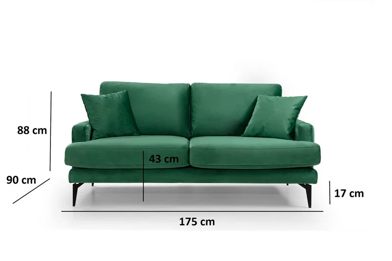 Andary 2-sits Soffa - Grön/Svart - Möbler - Vardagsrum - Soffor - 2-sits soffor