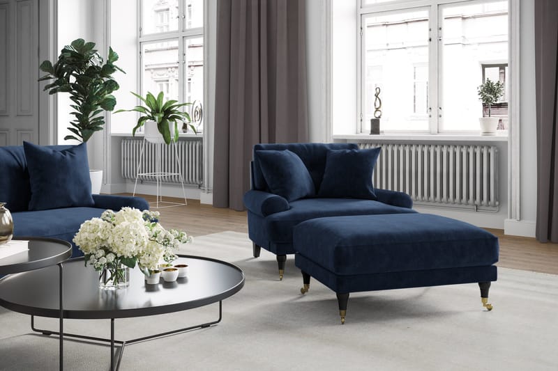 Andrew 2-sits Sammetssoffa - Blå - Möbler - Vardagsrum - Soffor - 2-sits soffor