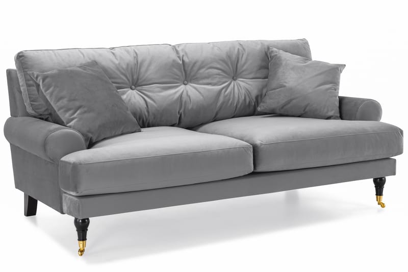Andrew 2-sits Sammetssoffa - Ljusgrå - Möbler - Vardagsrum - Soffor - 2-sits soffor