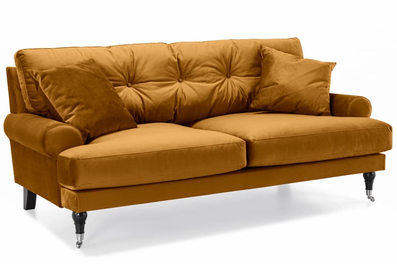 Andrew 2-sits Sammetssoffa - Mörkgul - Möbler - Vardagsrum - Soffor - 2-sits soffor