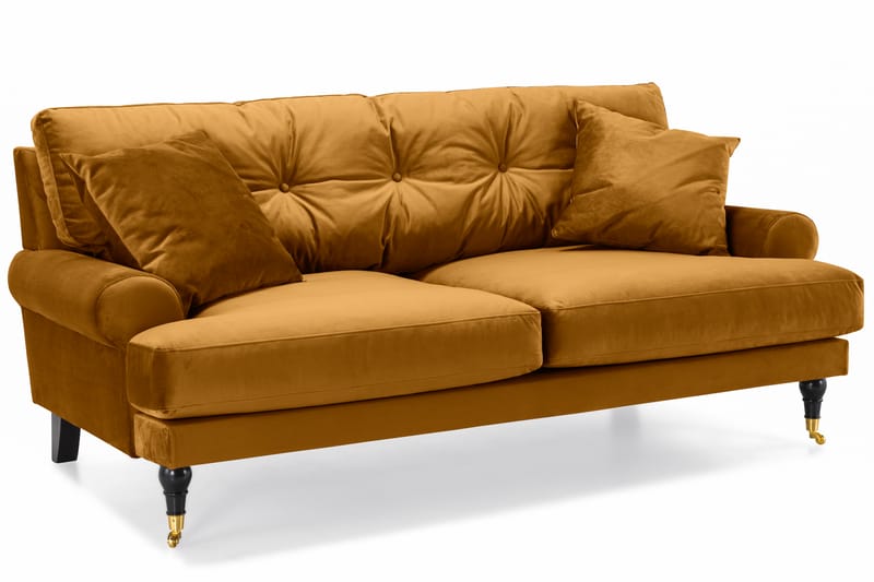Andrew 2-sits Sammetssoffa - Mörkgul - Möbler - Vardagsrum - Soffor - 2-sits soffor