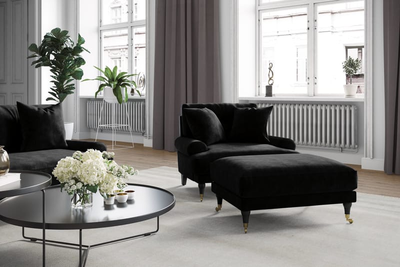 Andrew 2-sits Sammetssoffa - Svart - Möbler - Vardagsrum - Soffor - 2-sits soffor