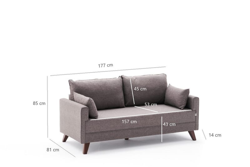 Antigua 2-sits Soffa - Brun/Natur - Möbler - Vardagsrum - Soffor - 2-sits soffor