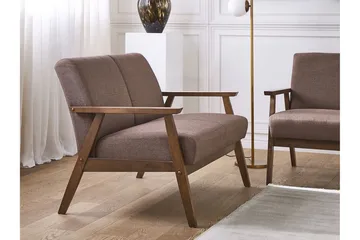 Asnes 2-sits Soffa i Tyg med Träram - Brun - Möbler - Vardagsrum - Soffor - 2-sits soffor