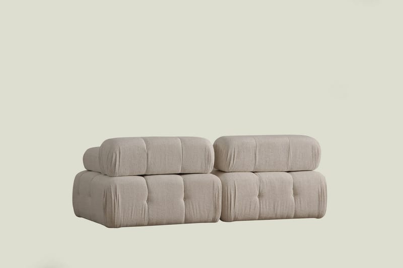 Belgin Bubblig Djup Soffa 2-sits med fasta armstöd - Cream / Beige / Ljus - Möbler - Vardagsrum - Soffor - 2-sits soffor