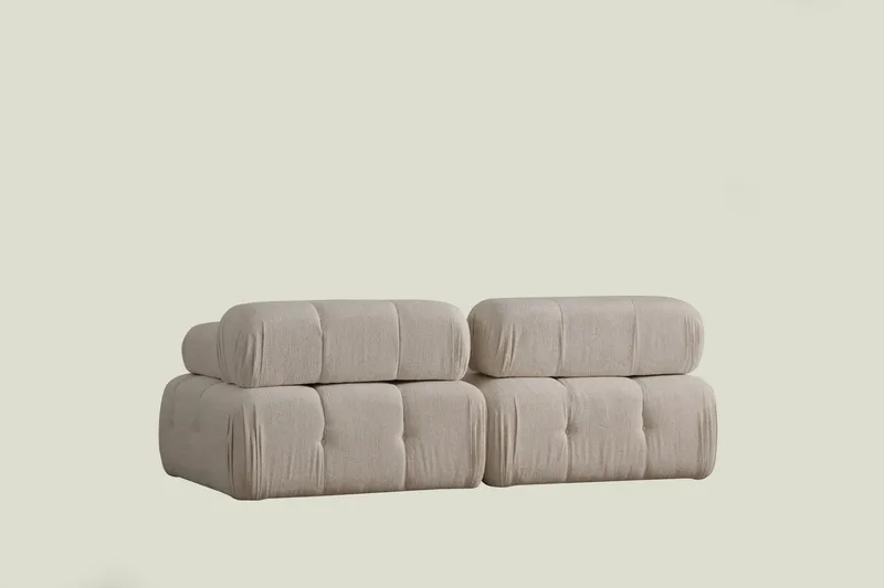 Belgin Bubblig Djup Soffa 2-sits med fasta armstöd - Cream / Beige / Ljus - Möbler - Vardagsrum - Soffor - Modulsoffor - Komplett modulsoffa